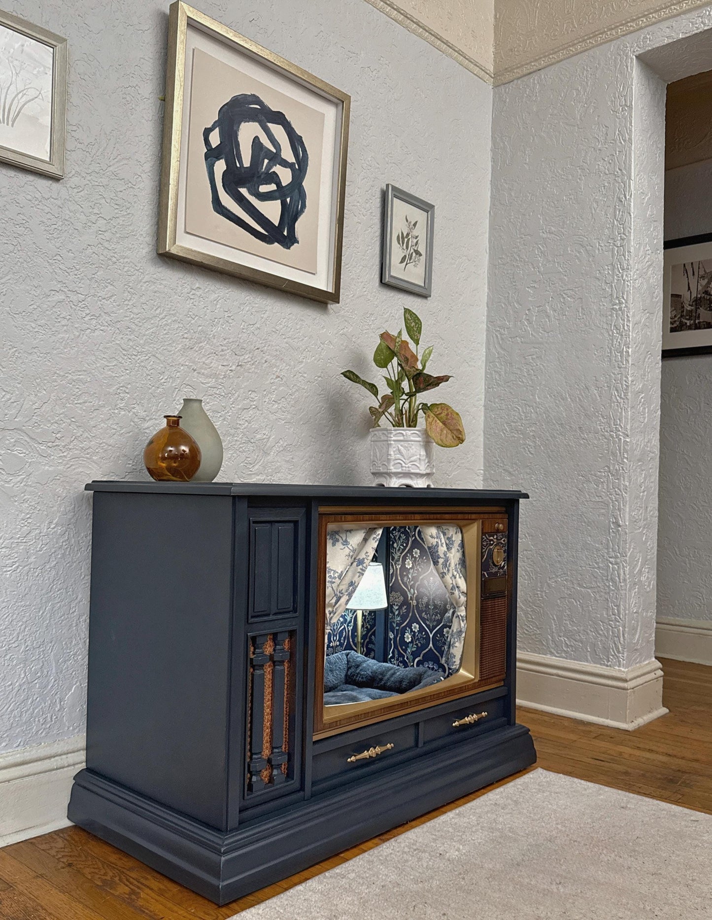 Sold - Pet bed upcycled from 1970s RCA-TV