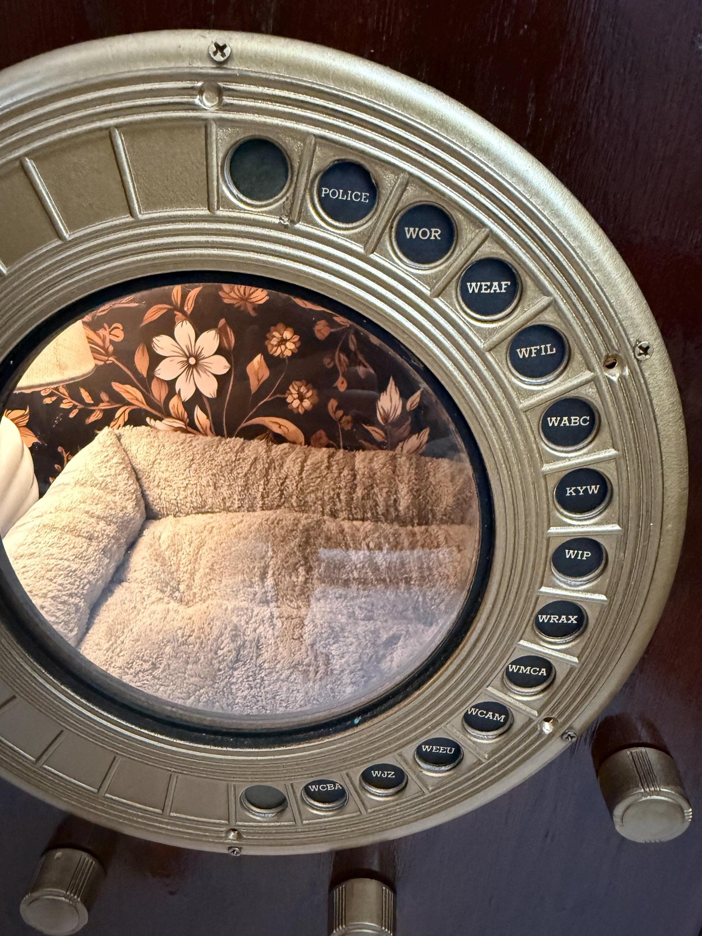 Double cat bed made from 1936 Grunow "Shirley Temple" radio