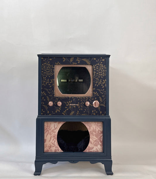 Sold - Upcycled 1949 RCA Victor TV Double Cat Bed