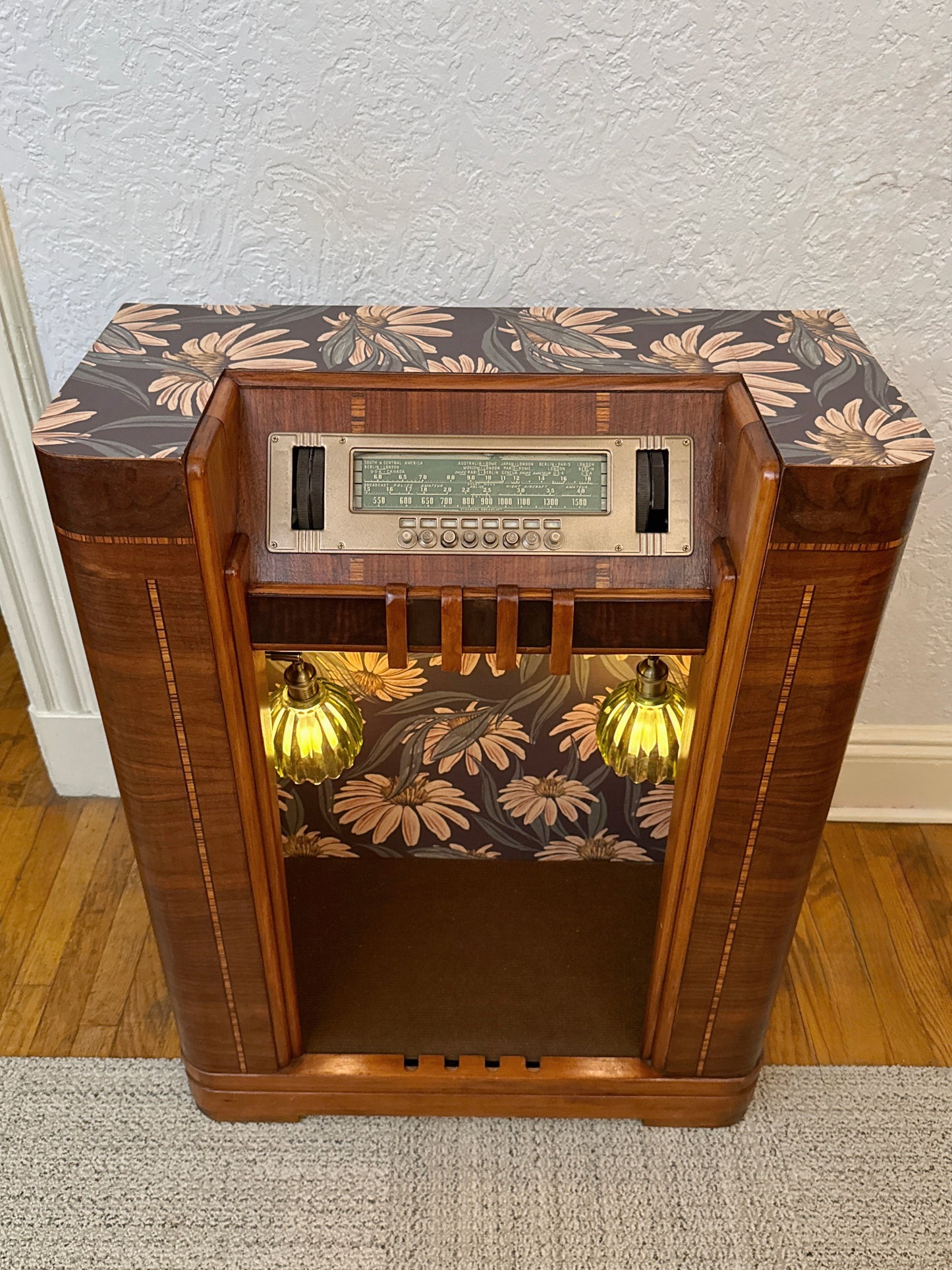 1936 Philco radio upcycled into cat bed
