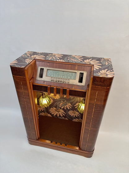 1936 Philco radio upcycled into cat bed