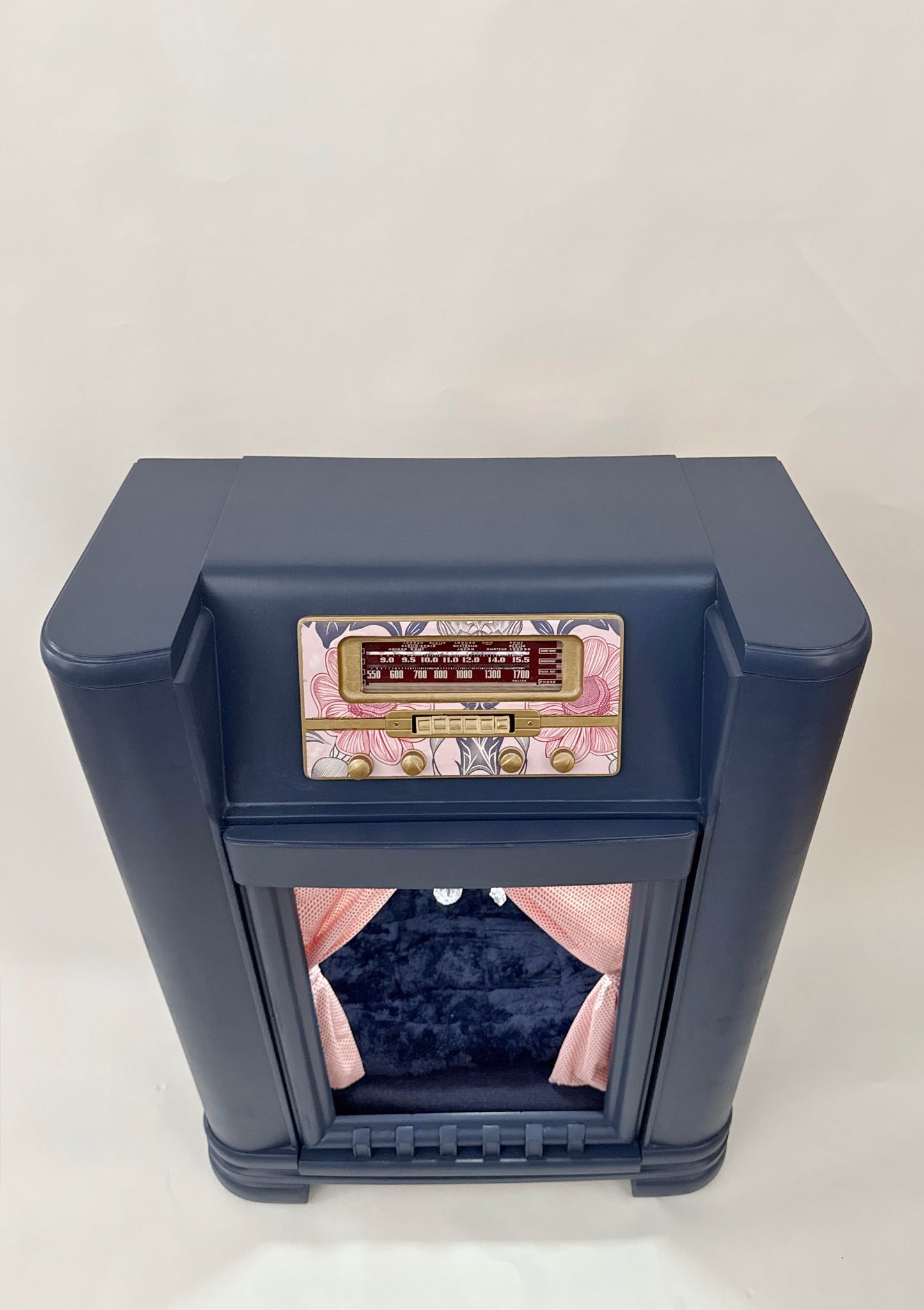Custom cat bed upcycled from 1941 Philco radio (radio provided)