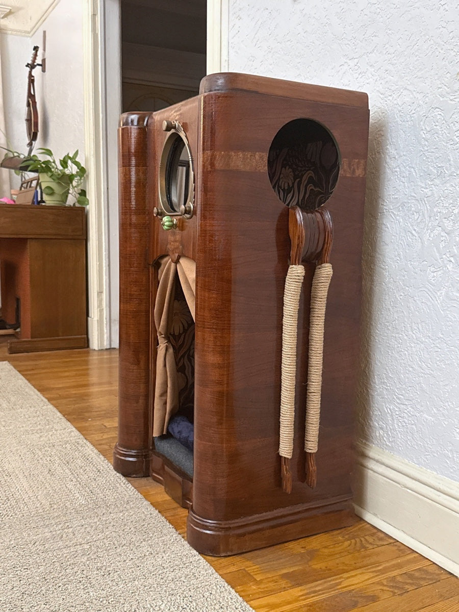 Art Deco Double Cat Palace made from 1938 Zenith Console Radio