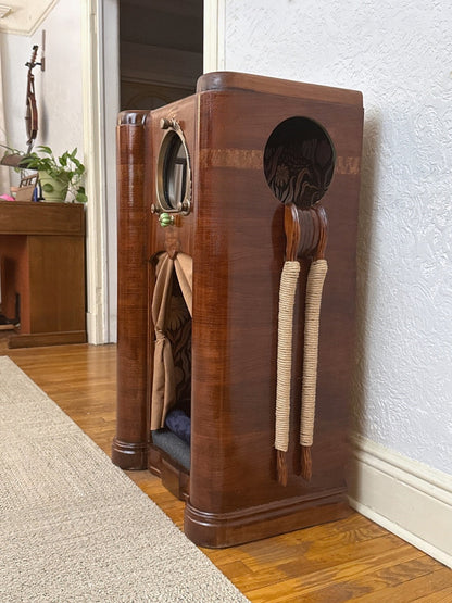 Art Deco Double Cat Palace made from 1938 Zenith Console Radio