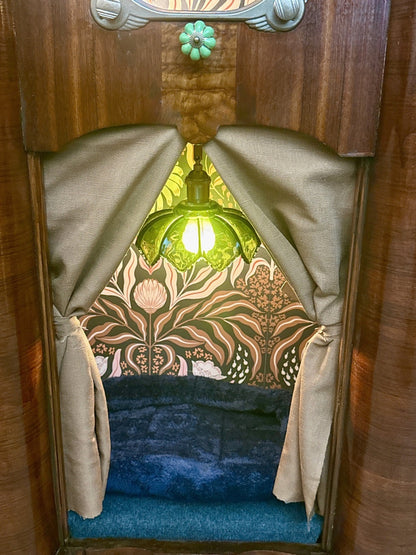Art Deco Double Cat Palace made from 1938 Zenith Console Radio