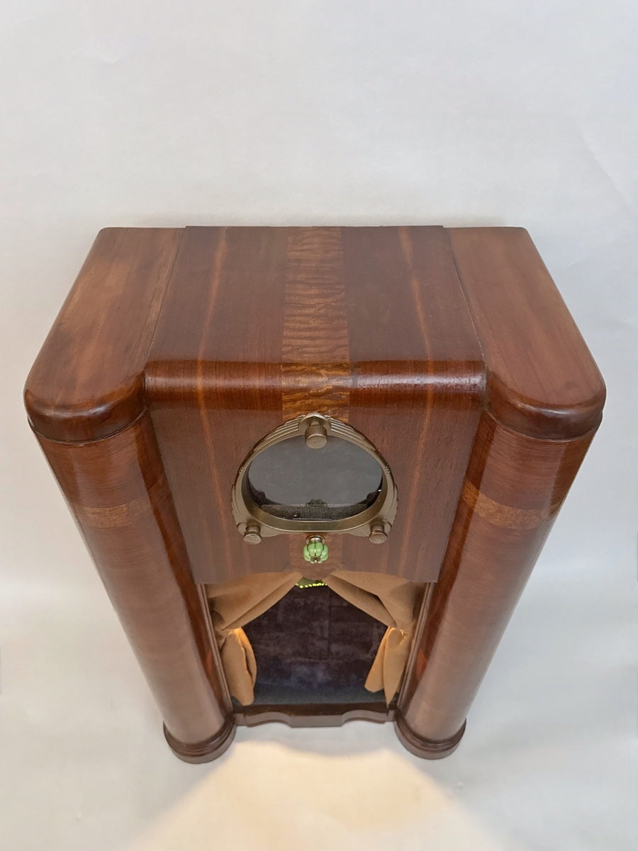 Art Deco Double Cat Palace made from 1938 Zenith Console Radio