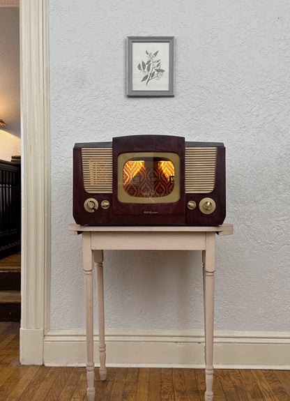 Tabletop cat bed made from 1948 RCA-Victor TV