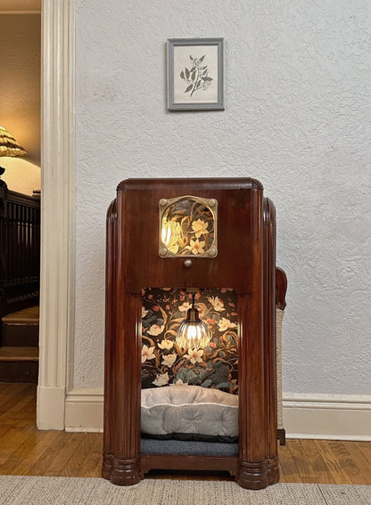 Double cat bed made from 1937 Zenith radio