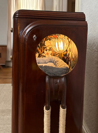 Double cat bed made from 1937 Zenith radio