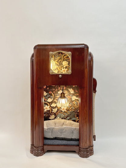 Double cat bed made from 1937 Zenith radio