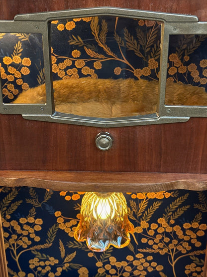 Art Deco Double Cat Palace made from 1941 Zenith Console Radio