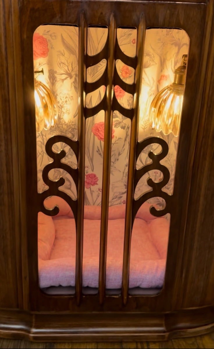 CUSTOM Cat bed upcycled from 1938 Zenith radio