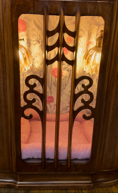 CUSTOM Cat bed upcycled from 1938 Zenith radio