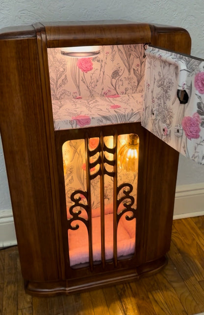 CUSTOM Cat bed upcycled from 1938 Zenith radio