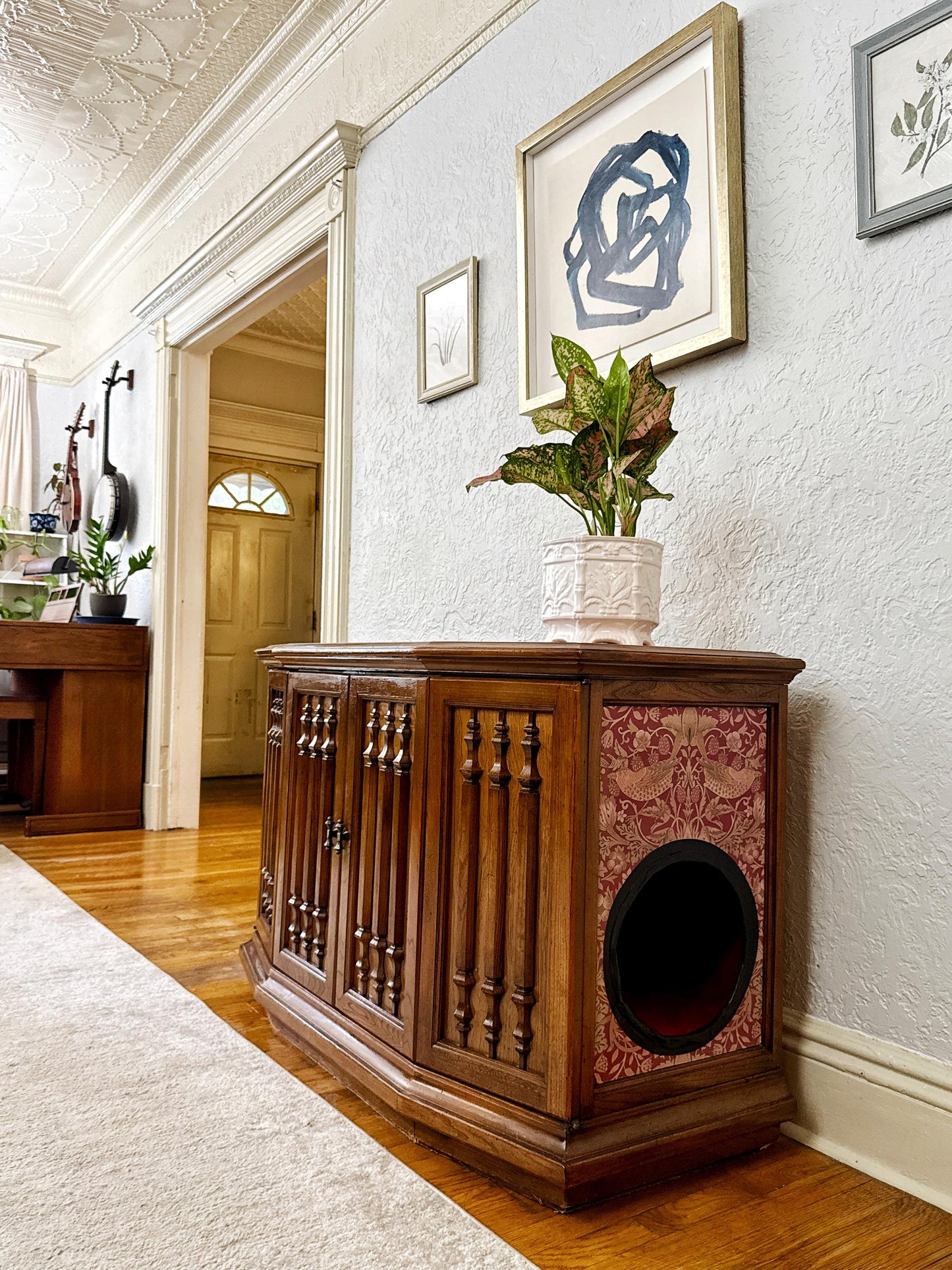 Sold - Cat and small dog bed refurbished from 1960s-era TV