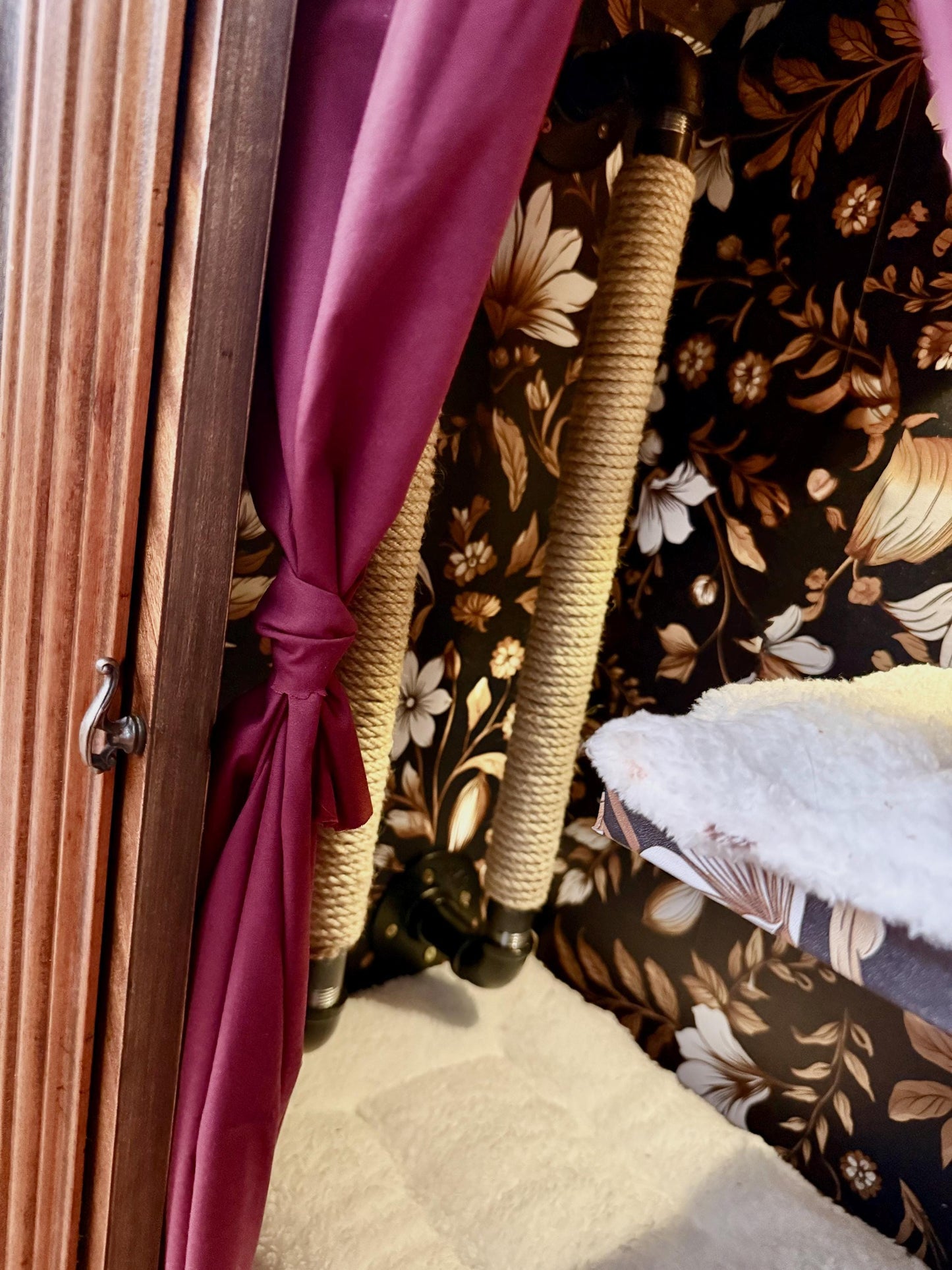 Sold - Cat bed refurbished from 1930s-era radio cabinet