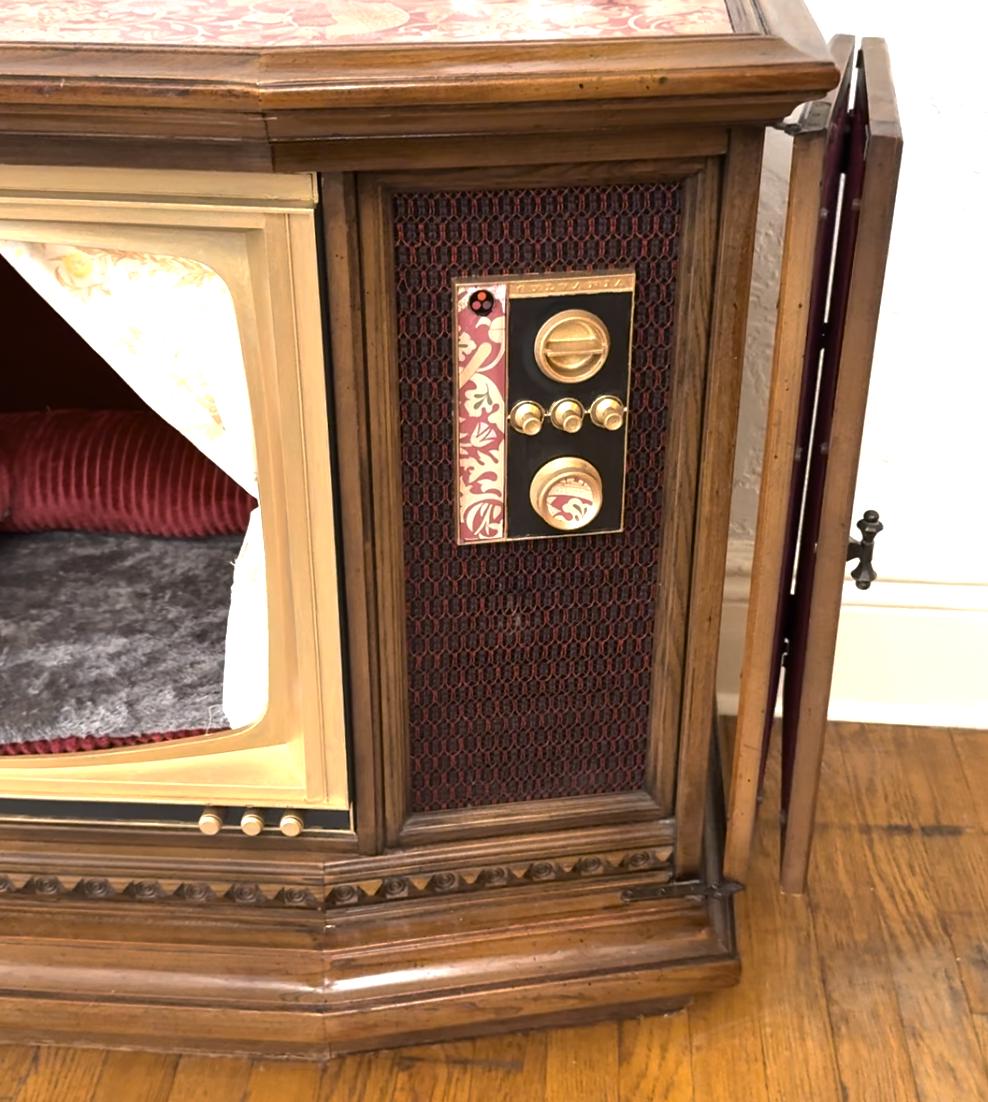 Sold - Cat and small dog bed refurbished from 1960s-era TV