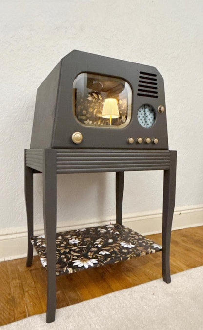 Cat bed upcycled from 1949 Dumont TV