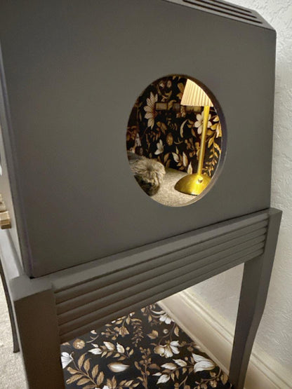 Cat bed upcycled from 1949 Dumont TV