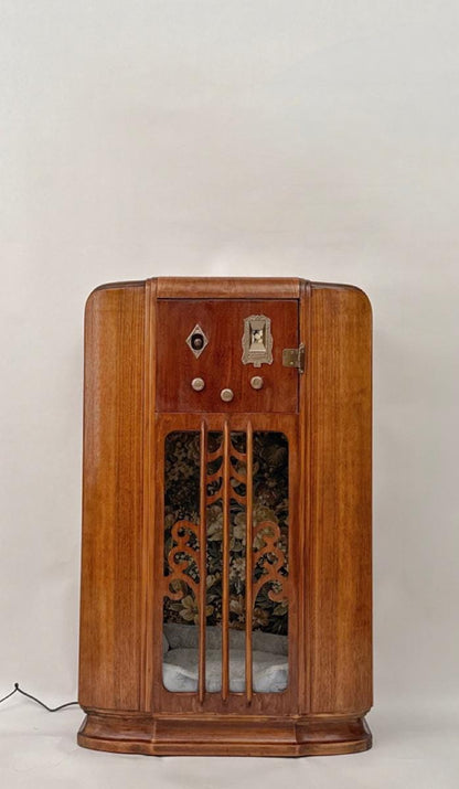 Cat bed upcycled from 1938 Zenith radio