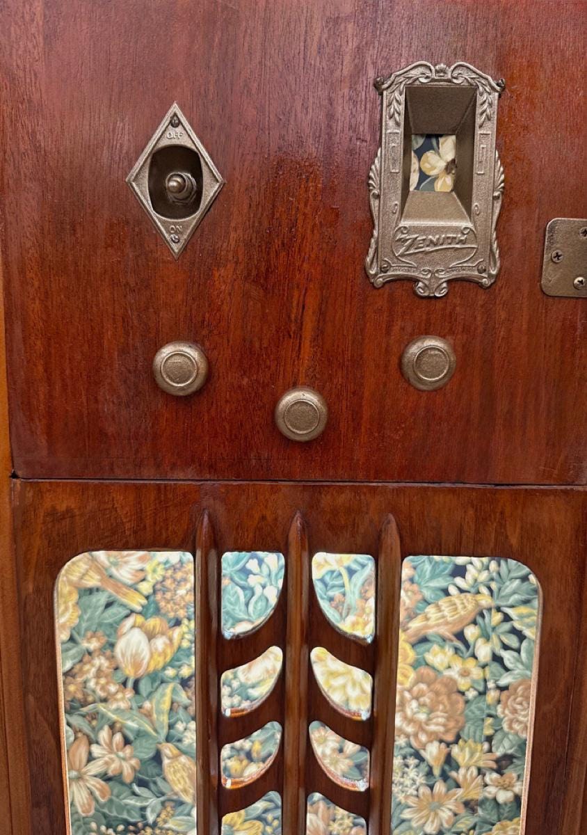 Cat bed upcycled from 1938 Zenith radio