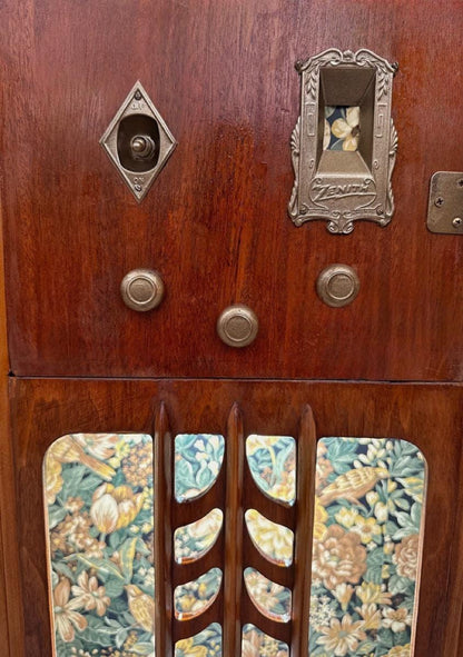 Cat bed upcycled from 1938 Zenith radio