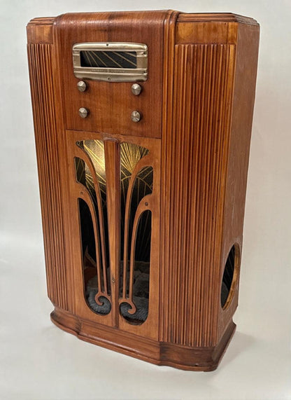 Cat bed upcycled from 1939 General Electric radio