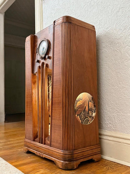 Cat bed upcycled from 1933 Silvertone radio