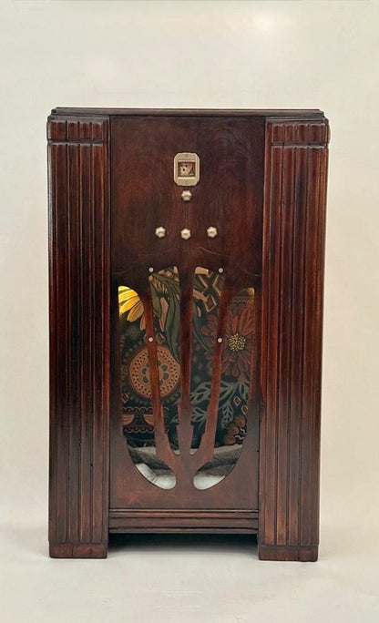 Cat or small dog bed upcycled from 1936 Philco "Highboy" radio