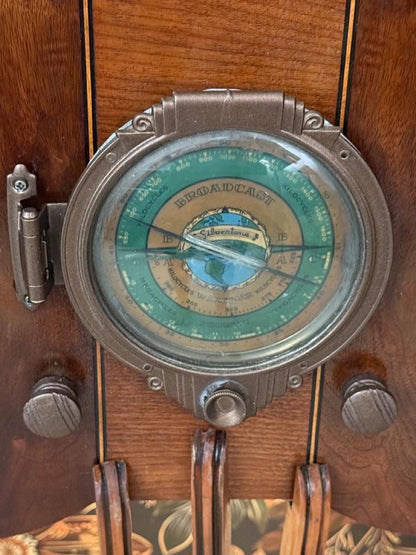 Cat bed upcycled from 1933 Silvertone radio