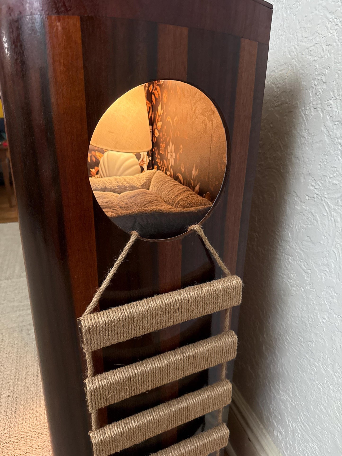 Double cat bed made from 1936 Grunow "Shirley Temple" radio