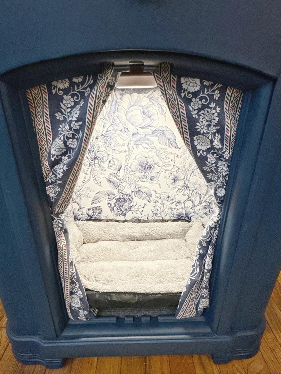 Cat or small dog bed upcycled from 1936 Zenith radio