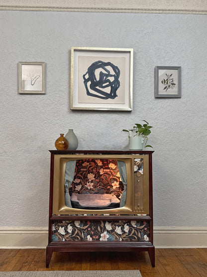 Cat or small dog bed made from 1963 Philco TV