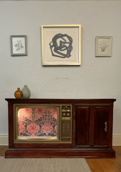 1970s TV converted into double litter box enclosure and cat bed (CUSTOM ORDER)